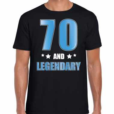 70 and legendary verjaardag cadeau t shirt / shirt 70 jaar zwart heren