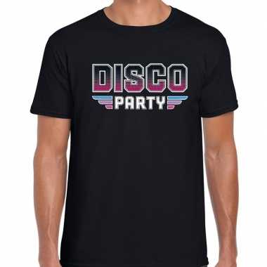 70s/80s/90s feest shirt disco thema zwart heren