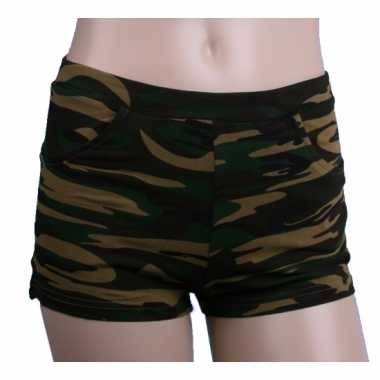 70s style high waist hotpants camouflage print