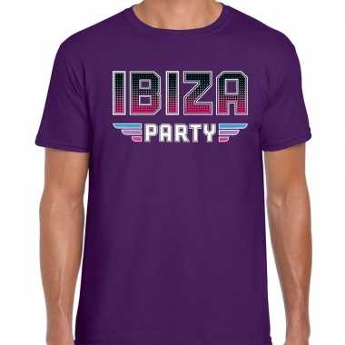 Ibiza party 70s/80s/90s feest shirt disco thema paars heren