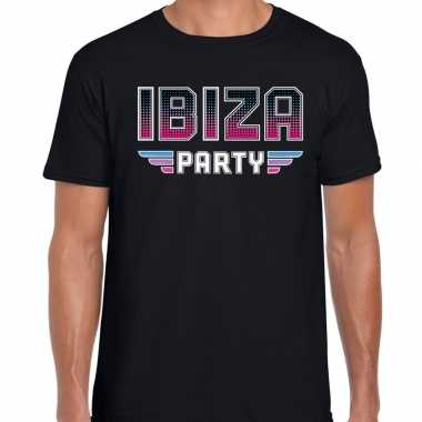 Ibiza party 70s/80s/90s feest shirt disco thema zwart heren