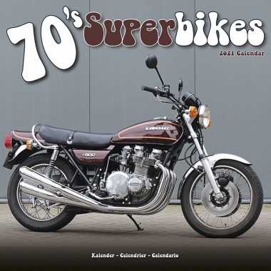 Motors/motoren 2021 maandkalender 1970s/jaren 70 superbikes