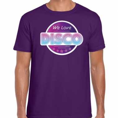 Party 70s/80s/90s feest shirt disco thema paars heren