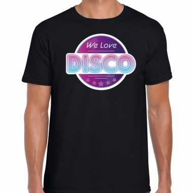 Party 70s/80s/90s feest shirt disco thema zwart heren