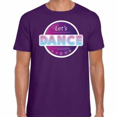 Party/lets dance 70s/80s/90s feest shirt disco thema paars heren