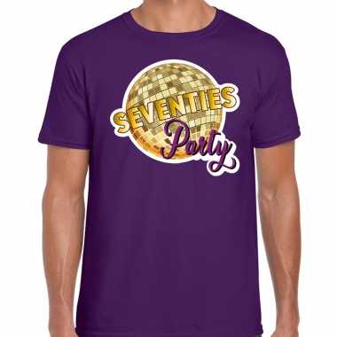 Party70s feest shirt disco thema paars heren