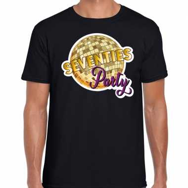 Party70s feest shirt disco thema zwart heren