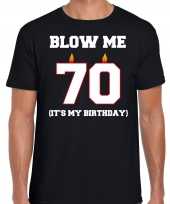 70 jaar verjaardag cadeau t shirt blow me its my birthday zwart heren