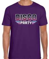 70s 80s 90s feest shirt disco thema paars heren