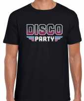 70s 80s 90s feest shirt disco thema zwart heren
