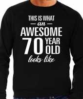 Awesome 70 year 70 jaar cadeau sweater zwart heren