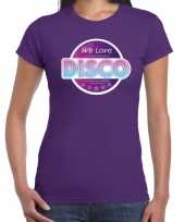 Party 70s 80s 90s feest shirt disco thema paars dames 10180721