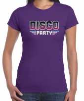 Party 70s 80s 90s feest shirt disco thema paars dames