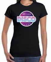 Party70s 80s 90s feest shirt disco thema zwart dames