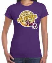 Party70s feest shirt disco thema paars dames