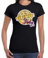 Party70s feest shirt disco thema zwart dames